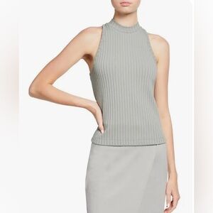 Vince Women's Ribbed High Neck Tank in SeaStone